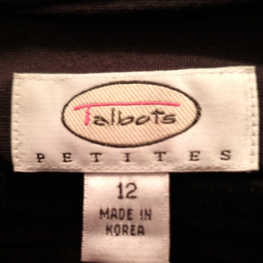 FINAL PRICE Talbots Petites Black Buttoned Down Dress w Flap Pockets 12P